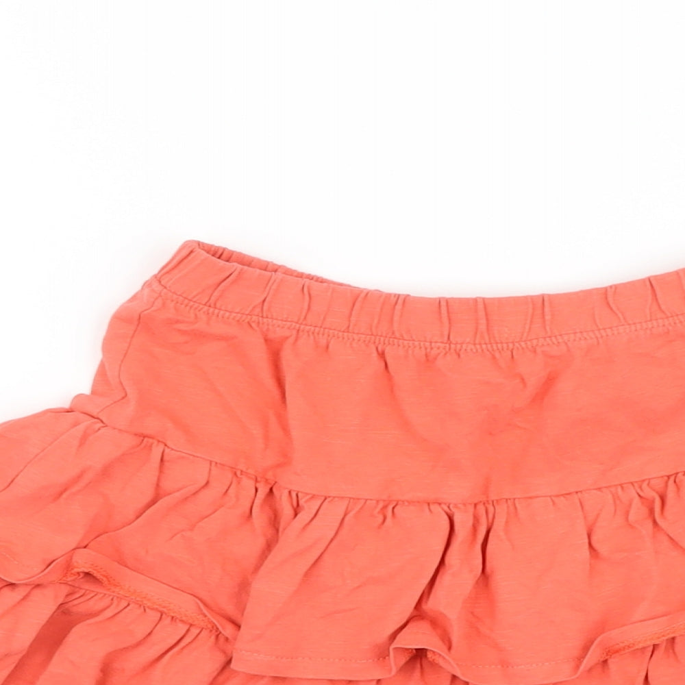 Vertbaudet Girls Orange Cotton Flare Skirt Size 10 Years Regular Pull On