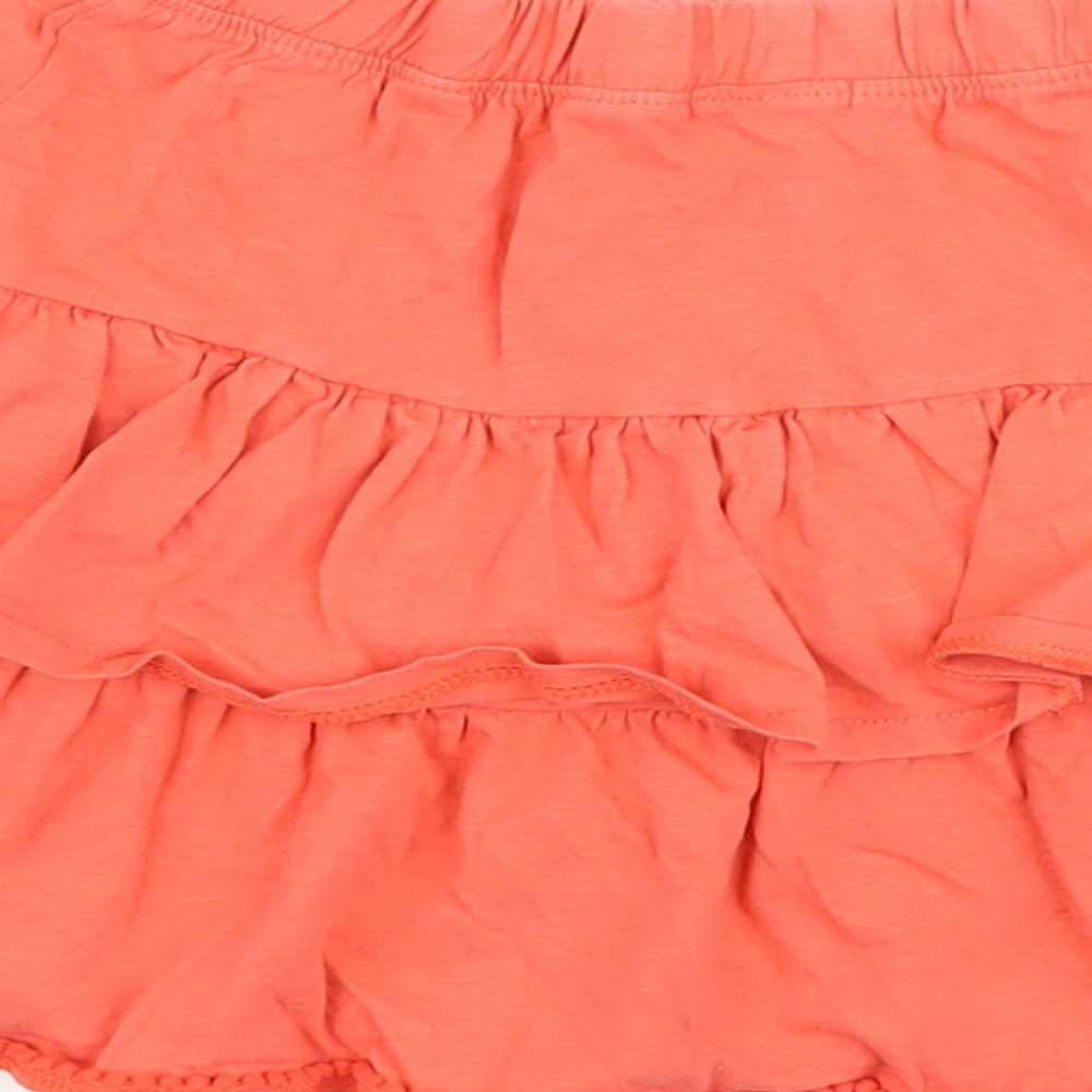 Vertbaudet Girls Orange Cotton Flare Skirt Size 10 Years Regular Pull On