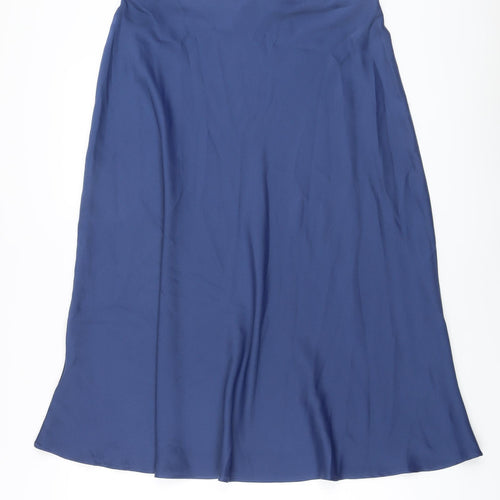Marks and Spencer Womens Blue Polyester A-Line Skirt Size 14