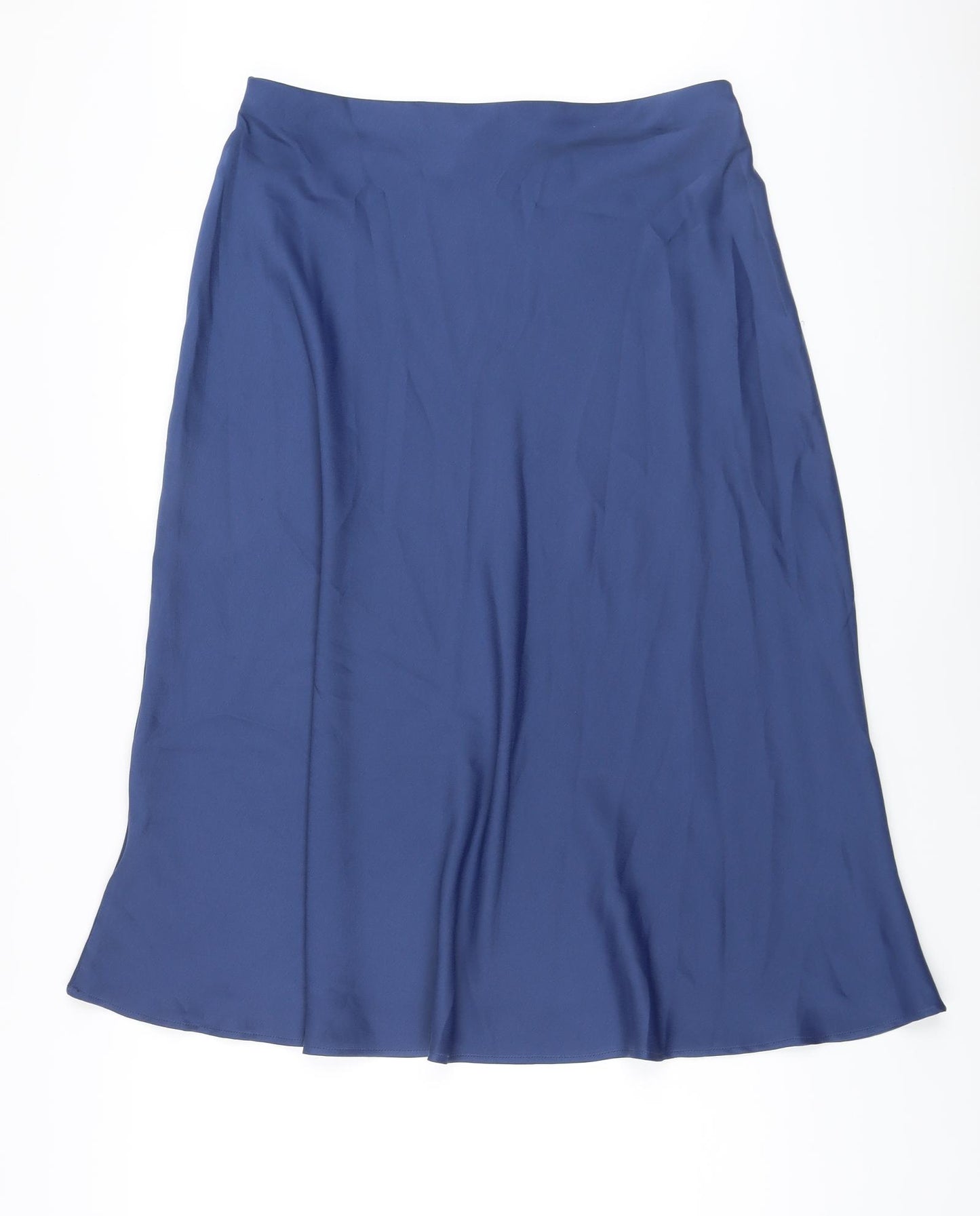 Marks and Spencer Womens Blue Polyester A-Line Skirt Size 14