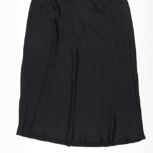 Marks and Spencer Womens Black Polyester A-Line Skirt Size 22 Button