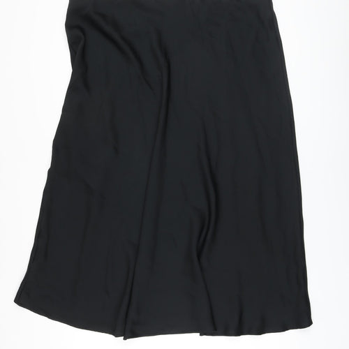 Marks and Spencer Womens Black Polyester A-Line Skirt Size 22 Button