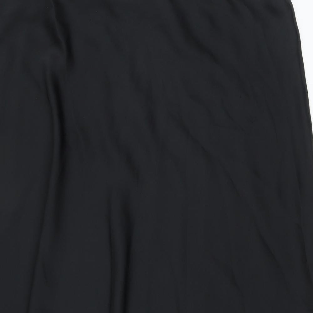 Marks and Spencer Womens Black Polyester A-Line Skirt Size 22 Button