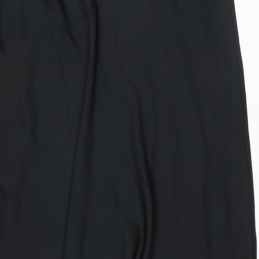 Marks and Spencer Womens Black Polyester A-Line Skirt Size 22 Button