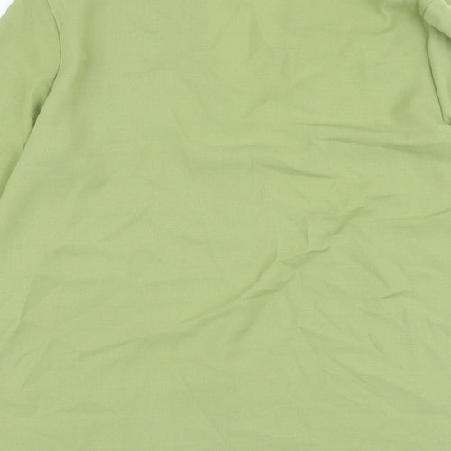 Marks and Spencer Womens Green Polyester Basic Blouse Size 10 V-Neck