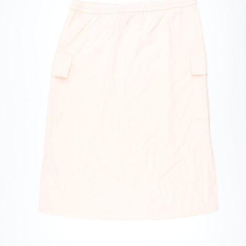 Marks and Spencer Womens Pink Polyester A-Line Skirt Size 18 Drawstring