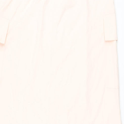 Marks and Spencer Womens Pink Polyester A-Line Skirt Size 18 Drawstring