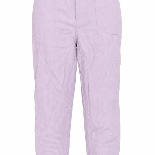 Autograph Womens Purple Lyocell Jogger Trousers Size 8 L26 in Regular Button