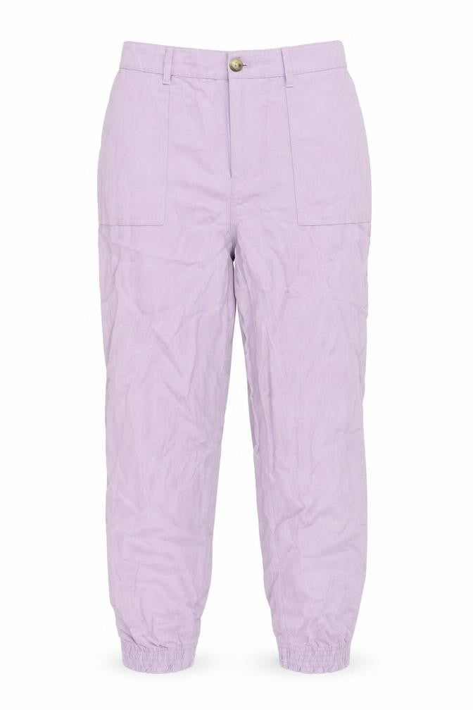 Autograph Womens Purple Lyocell Jogger Trousers Size 8 L26 in Regular Button