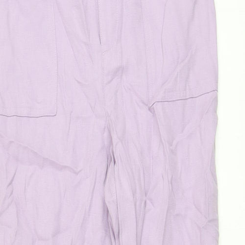 Autograph Womens Purple Lyocell Jogger Trousers Size 8 L26 in Regular Button