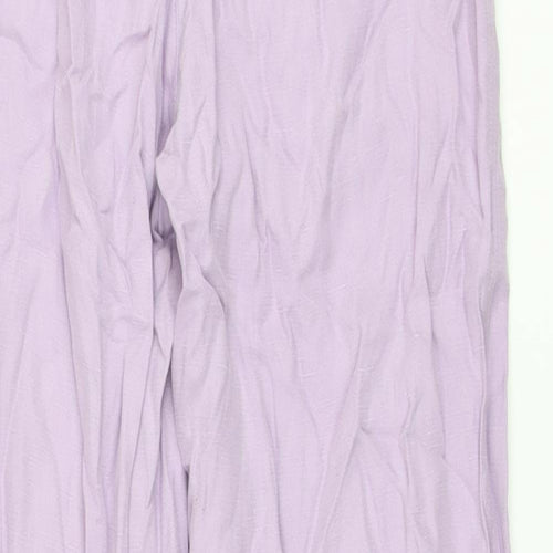 Autograph Womens Purple Lyocell Jogger Trousers Size 8 L26 in Regular Button