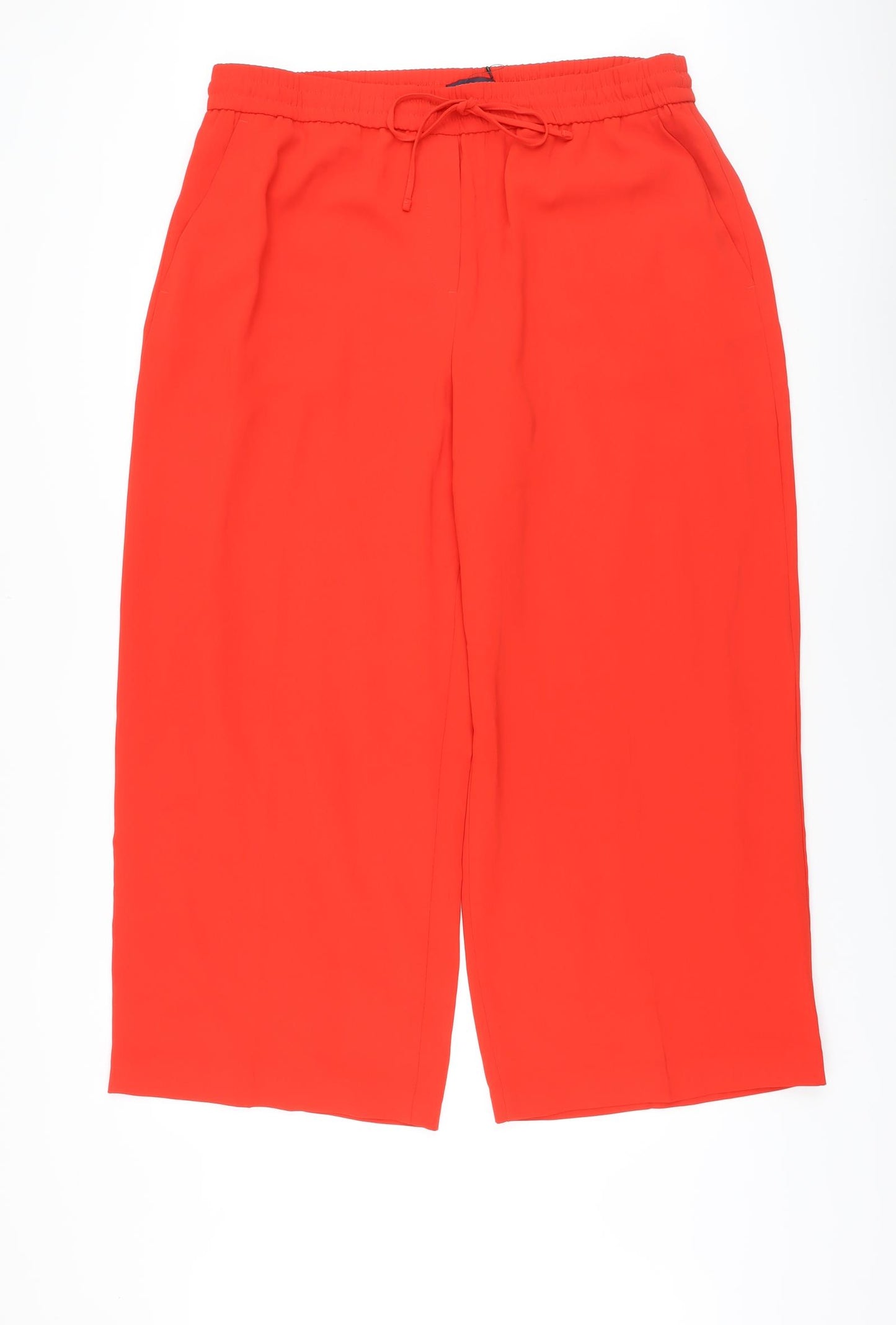 Marks and Spencer Womens Red Polyester Trousers Size 20 L26 in Regular Drawstring