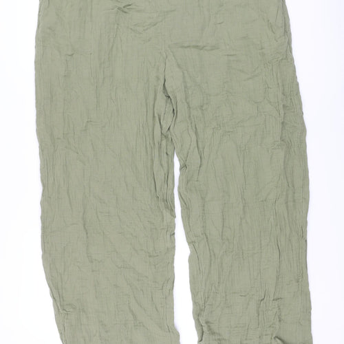 Marks and Spencer Womens Green Cotton Trousers Size 20 L28 in Regular