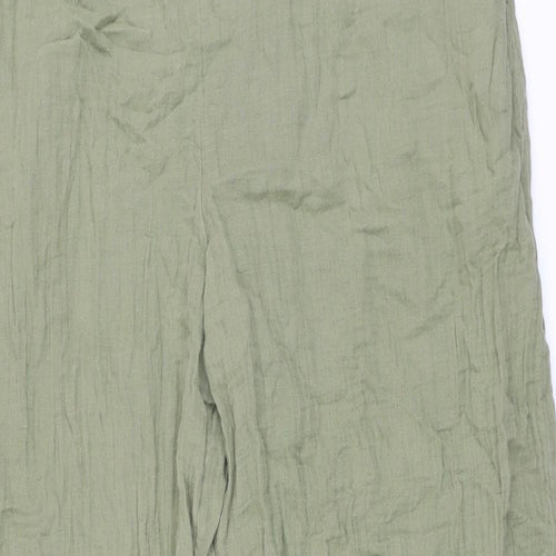 Marks and Spencer Womens Green Cotton Trousers Size 20 L28 in Regular