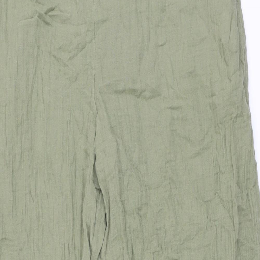 Marks and Spencer Womens Green Cotton Trousers Size 20 L28 in Regular