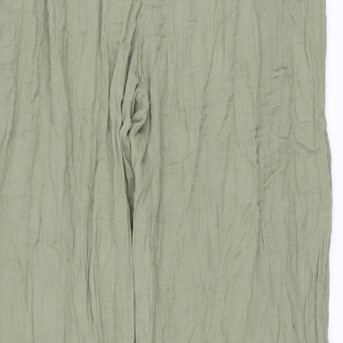 Marks and Spencer Womens Green Cotton Trousers Size 20 L28 in Regular