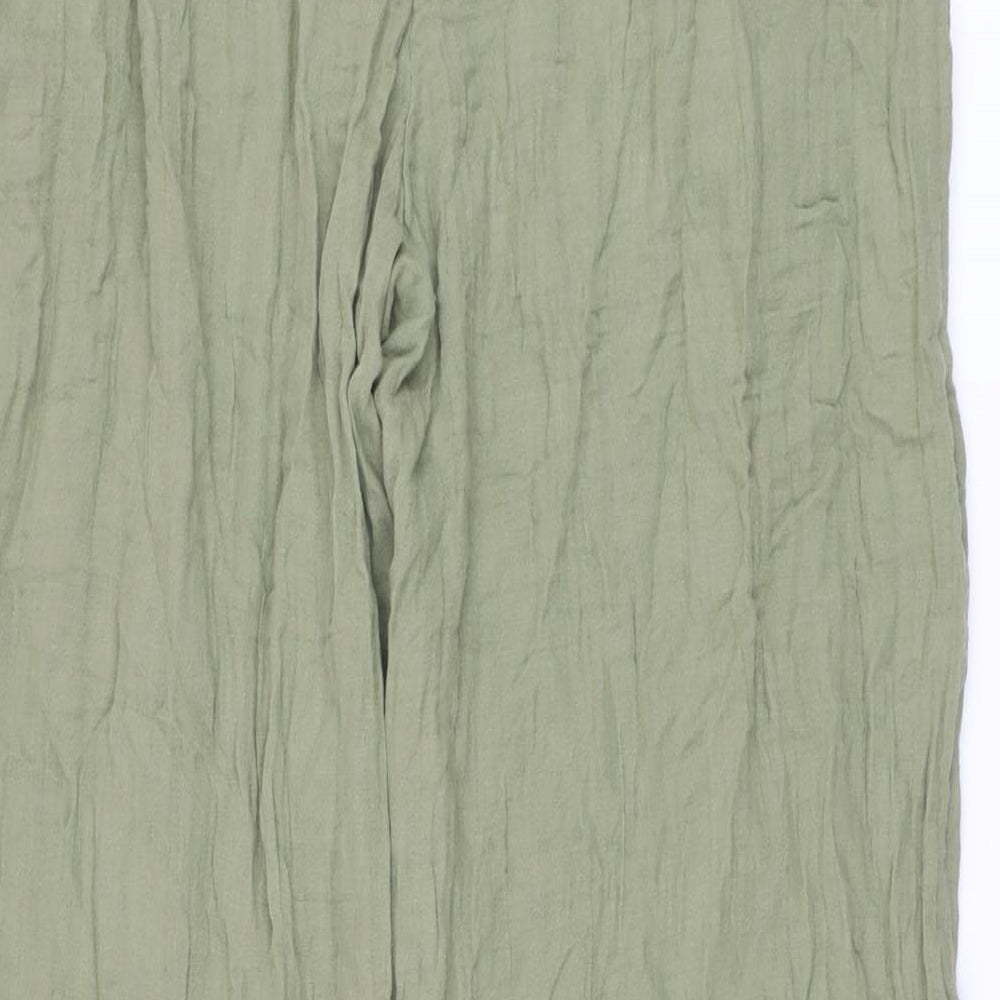 Marks and Spencer Womens Green Cotton Trousers Size 20 L28 in Regular