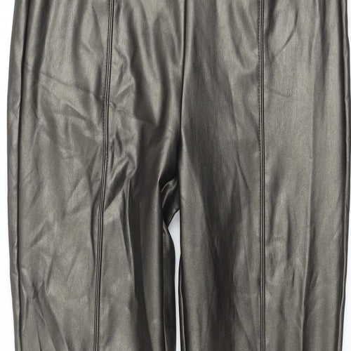 Marks and Spencer Womens Gold Polyester Jegging Trousers Size 8 L25 in Regular