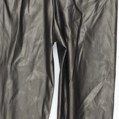 Marks and Spencer Womens Gold Polyester Jegging Trousers Size 8 L25 in Regular