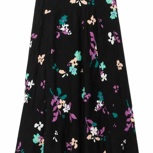 Autograph Womens Black Floral Viscose A-Line Skirt Size 8 Zip