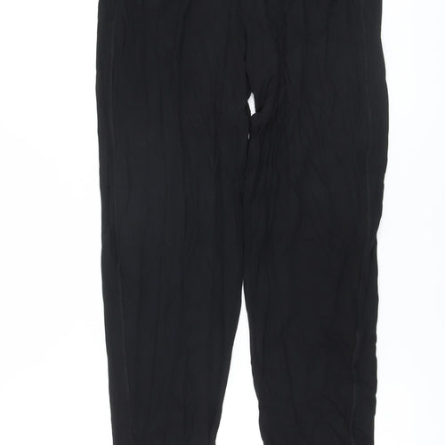 Marks and Spencer Womens Black Viscose Trousers Size 6 L27 in Regular