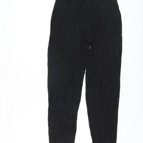 Marks and Spencer Womens Black Viscose Trousers Size 6 L27 in Regular