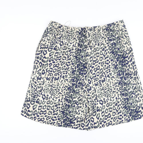 Marks and Spencer Womens Multicoloured Animal Print Polyester Basic Shorts Size 16 L10 in Regular Pull On