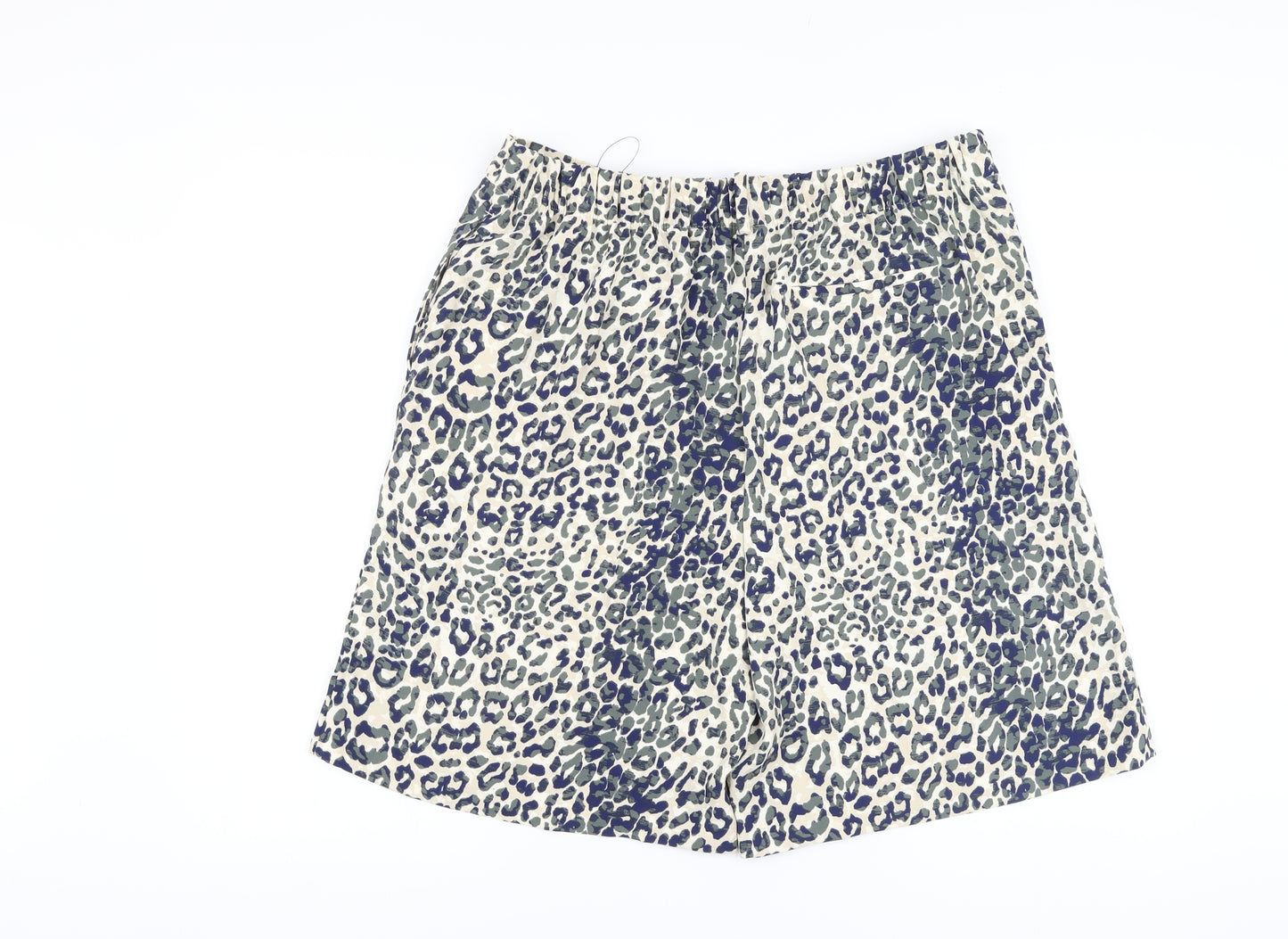 Marks and Spencer Womens Multicoloured Animal Print Polyester Basic Shorts Size 16 L10 in Regular Pull On