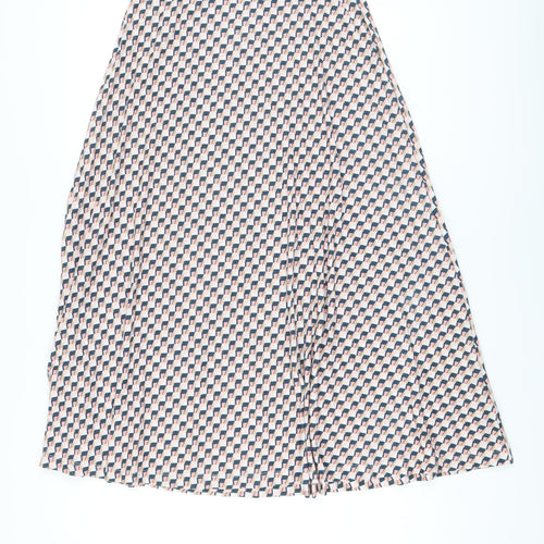 Marks and Spencer Womens Multicoloured Geometric Polyester A-Line Skirt Size 8