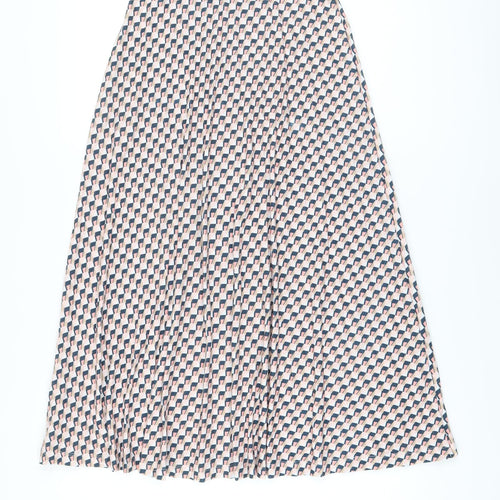 Marks and Spencer Womens Multicoloured Geometric Polyester A-Line Skirt Size 8