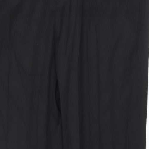 Marks and Spencer Mens Black Polyester Trousers Size 42 in L30 in Regular Hook & Eye