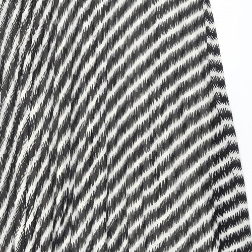 Marks and Spencer Womens Black Striped Polyester Pleated Skirt Size 18