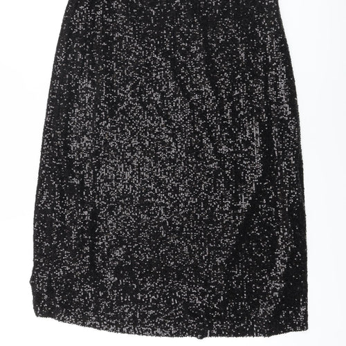 Marks and Spencer Womens Black Polyester A-Line Skirt Size 8