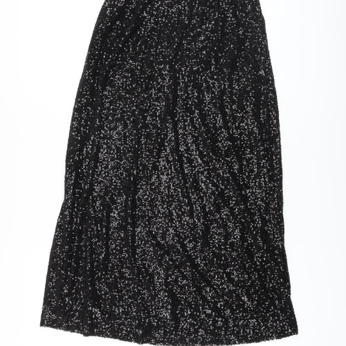 Marks and Spencer Womens Black Polyester A-Line Skirt Size 8