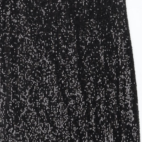 Marks and Spencer Womens Black Polyester A-Line Skirt Size 8
