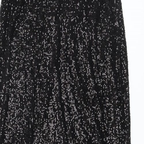 Marks and Spencer Womens Black Polyester A-Line Skirt Size 8