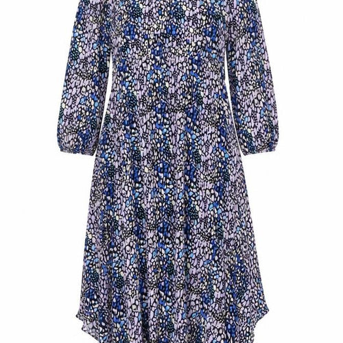 Marks and Spencer Womens Multicoloured Animal Print Viscose A-Line Size 8 Round Neck Button