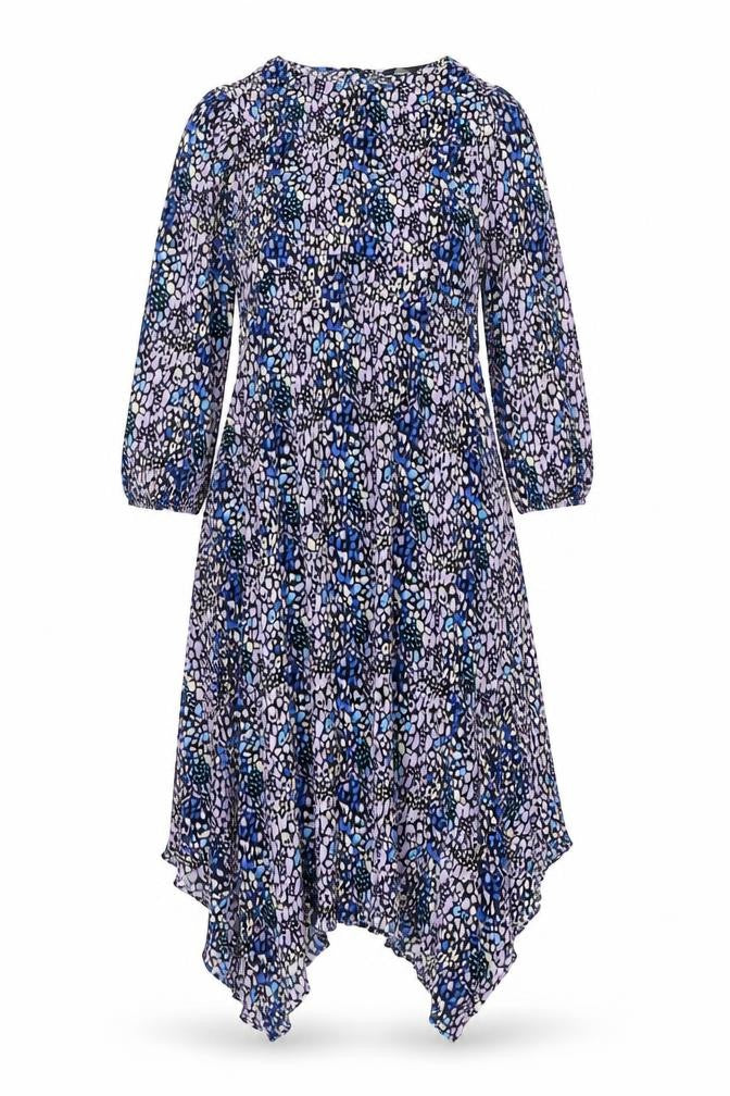 Marks and Spencer Womens Multicoloured Animal Print Viscose A-Line Size 8 Round Neck Button
