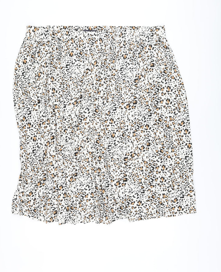 Marks and Spencer Womens Multicoloured Animal Print Viscose A-Line Skirt Size 24