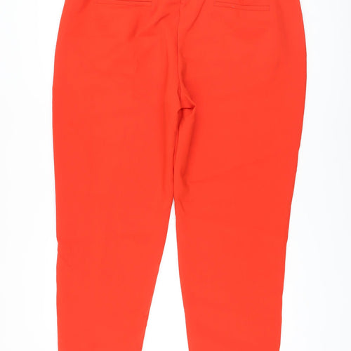 Marks and Spencer Womens Red Polyester Trousers Size 20 L26 in Regular Zip