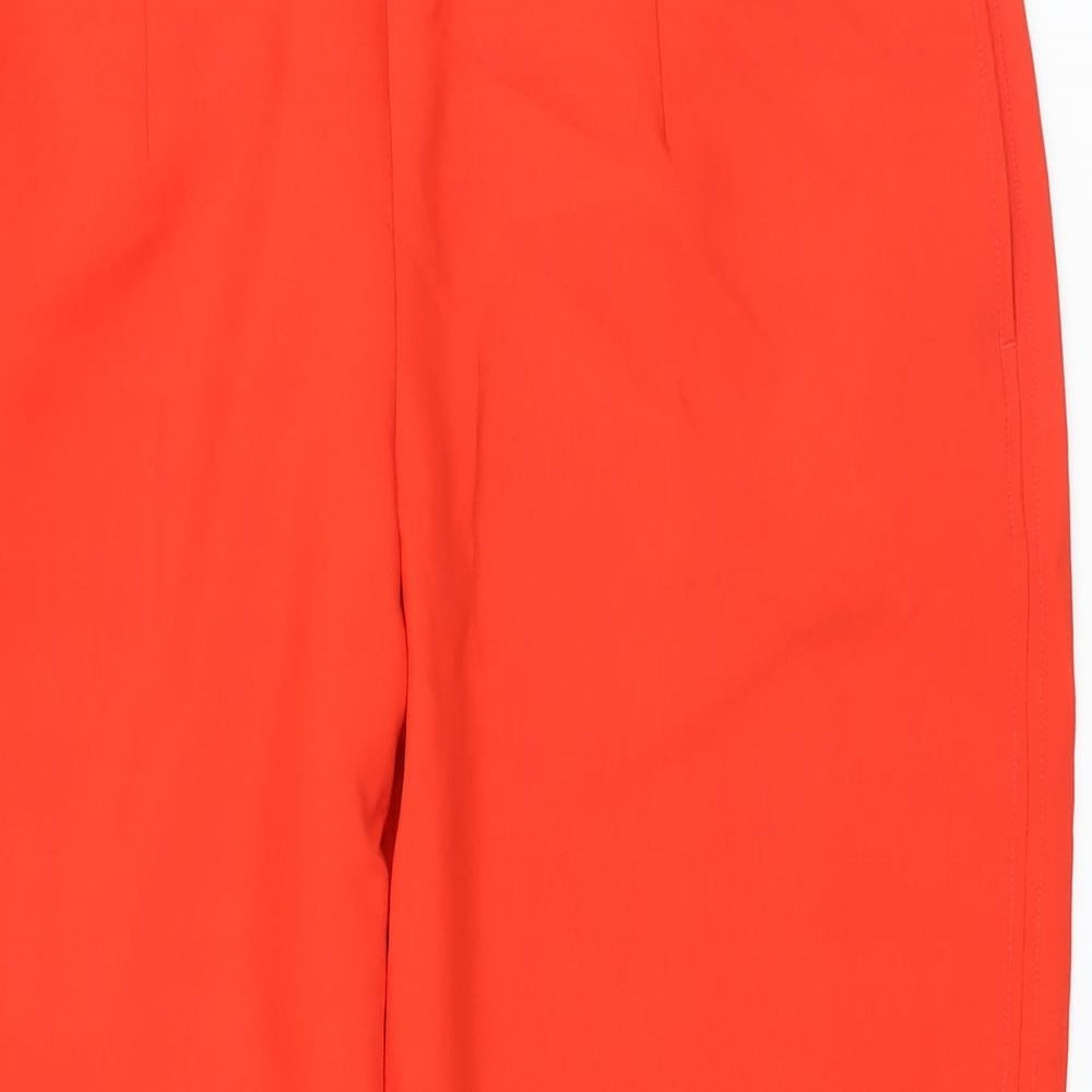Marks and Spencer Womens Red Polyester Trousers Size 20 L26 in Regular Zip