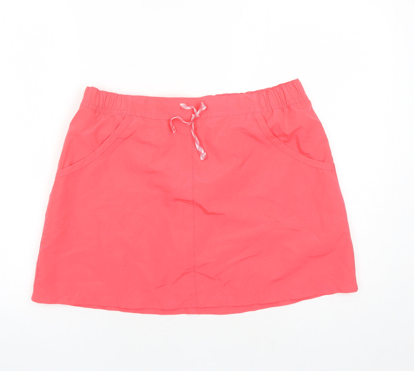 Quechua Womens Pink Polyester Athletic Skort Size 14 Regular Drawstring - Elasticated Waist Pockets