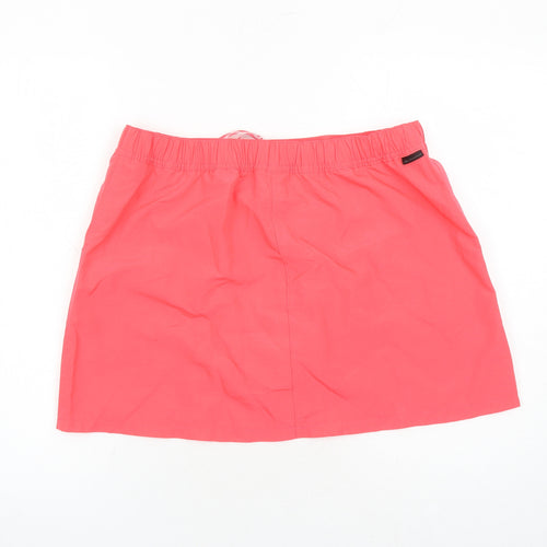 Quechua Womens Pink Polyester Athletic Skort Size 14 Regular Drawstring - Elasticated Waist Pockets