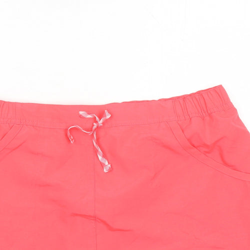 Quechua Womens Pink Polyester Athletic Skort Size 14 Regular Drawstring - Elasticated Waist Pockets