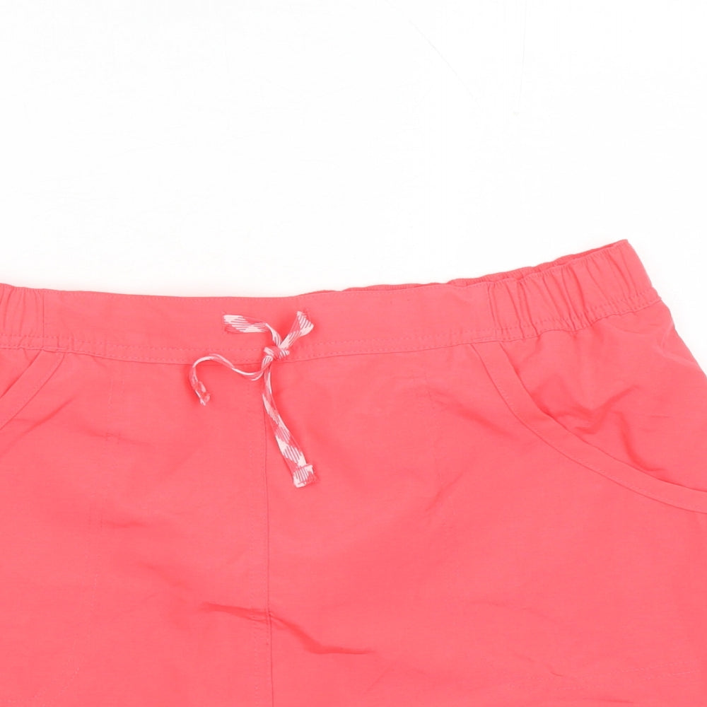 Quechua Womens Pink Polyester Athletic Skort Size 14 Regular Drawstring - Elasticated Waist Pockets