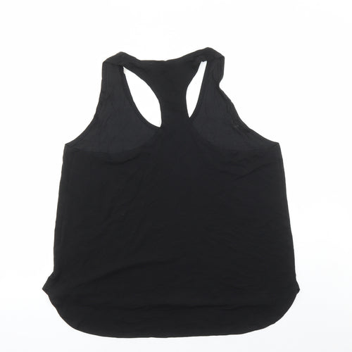 GOODMOVE Womens Black Lyocell Basic Tank Size 18 Round Neck Pullover