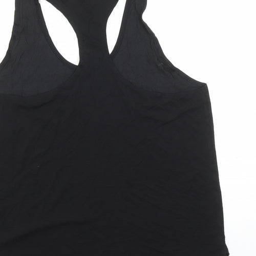 GOODMOVE Womens Black Lyocell Basic Tank Size 18 Round Neck Pullover