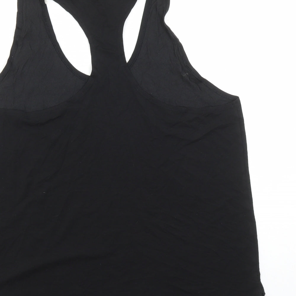 GOODMOVE Womens Black Lyocell Basic Tank Size 18 Round Neck Pullover