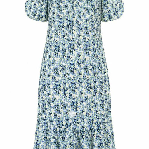 Marks and Spencer Womens Multicoloured Floral Viscose A-Line Size 10 V-Neck Zip - Belted