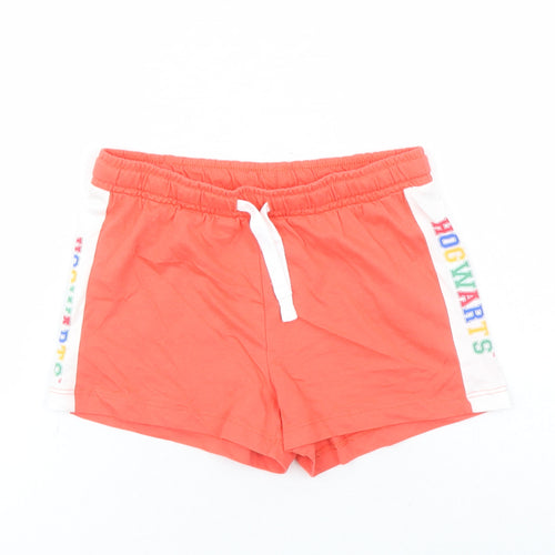 Marks and Spencer Boys Red 100% Cotton Sweat Shorts Size 6-7 Years Regular Drawstring - Harry Potter Elasticated Waist Inside Leg 3 Inches Waist Size 22 Inches